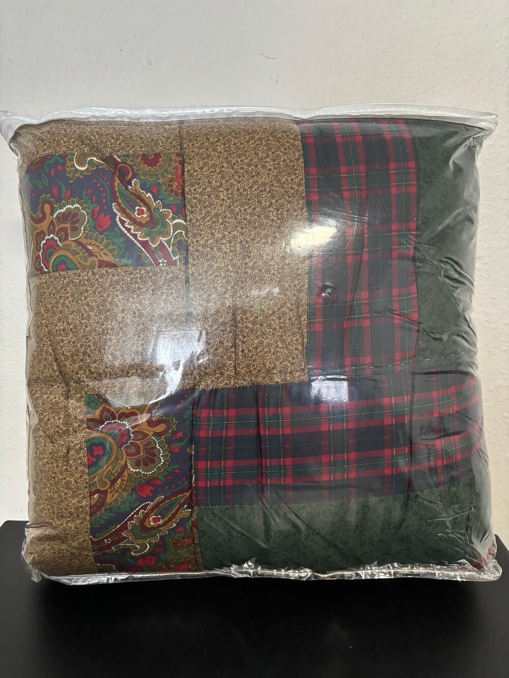 Vintage Springmaid Springs Geometric Quilt Comforter Hand Stitched Full / Queen